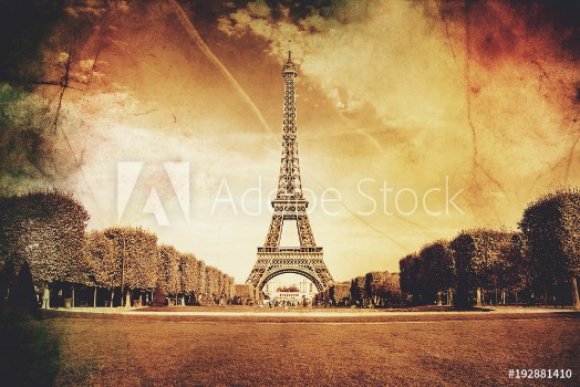Picture of Eiffel Tower vintage Selective focus 